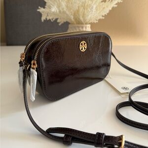 NWT, Tory Burch Shine Camera Bag 176893 Tempranillo $425